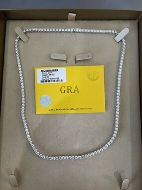 Moissanite Tennis Necklace 4.0mm 44 carats 22” chain
